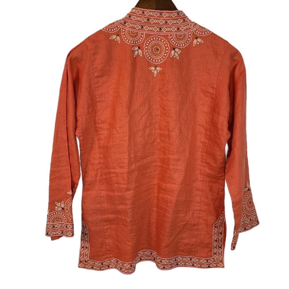 J Crew Embroidered Tunic Blouse Small - Picture 3 of 3